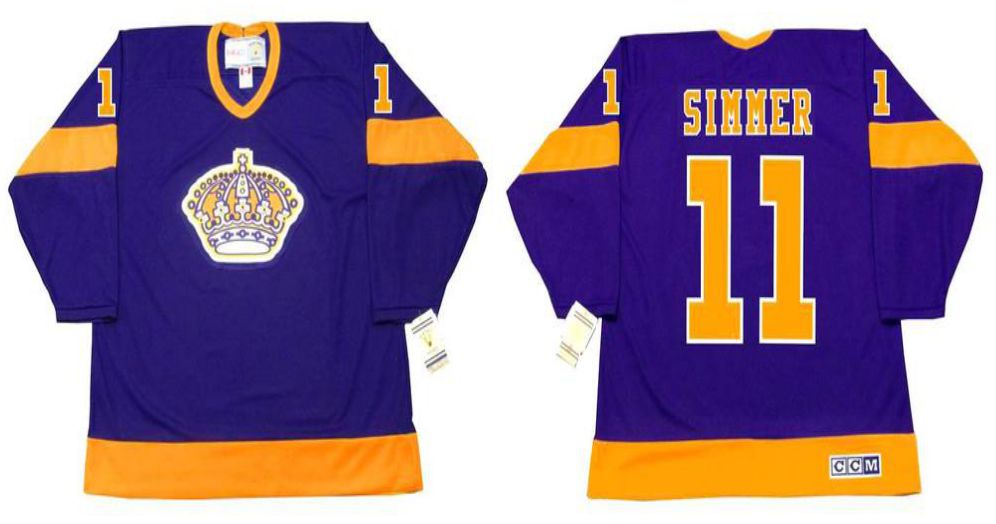 2019 Men Los Angeles Kings #11 Simmer Purple CCM NHL jerseys